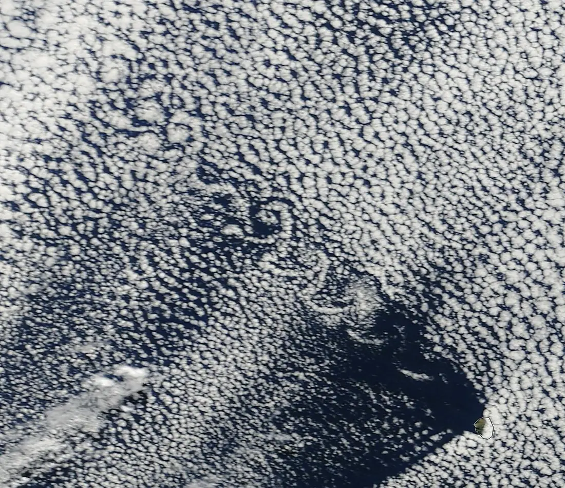 Karman vortex street off Alejandro Selkirk Island