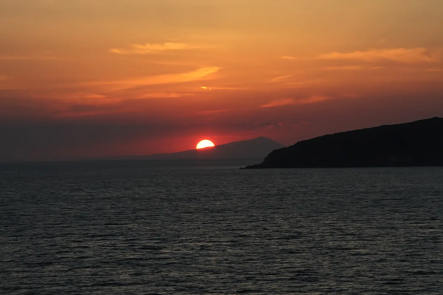 Sunset from Andros, Greece