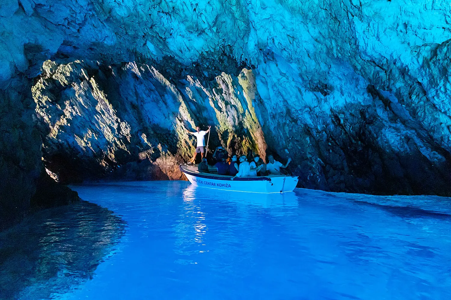 Boat trip inside the Blue Cave on Bisevo island, Croatia (48693793831)