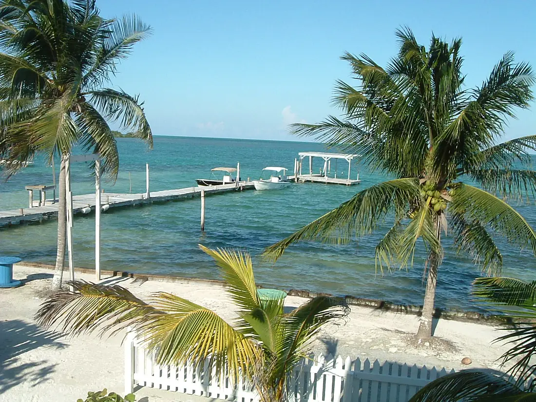 Beach at a bay in Caye Caulker