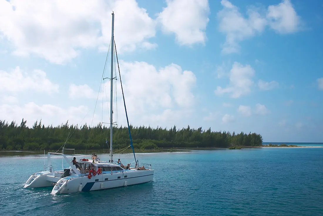 Boating to the beach near Cayo Largo
