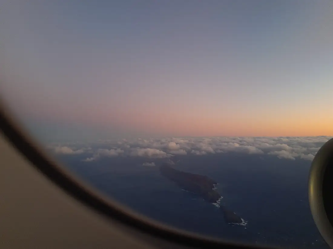 Ilhas Desertas from aircraft near Funchal Airport, Madeira