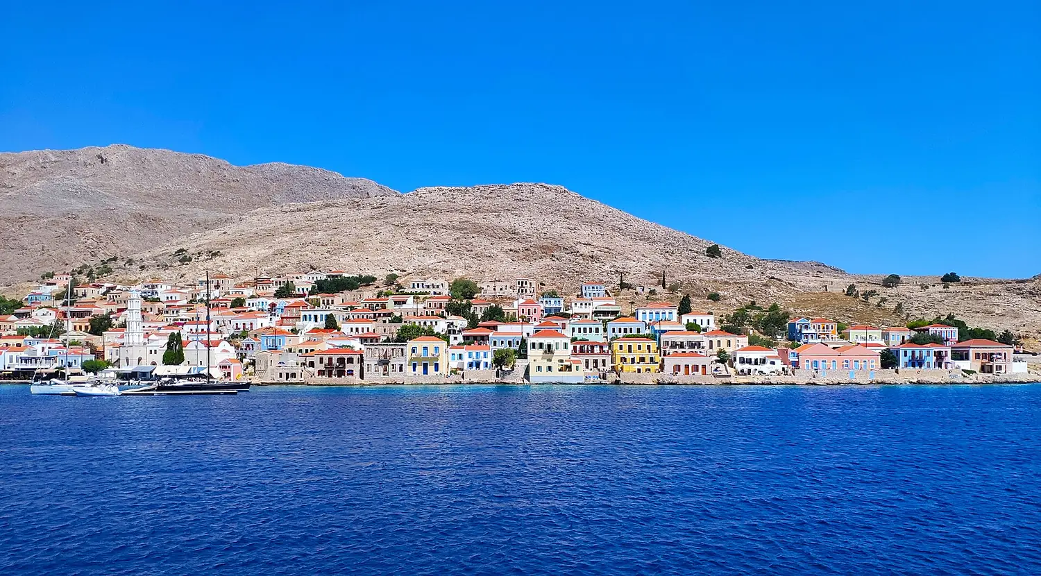 Emporio-chirch and houses in Halki