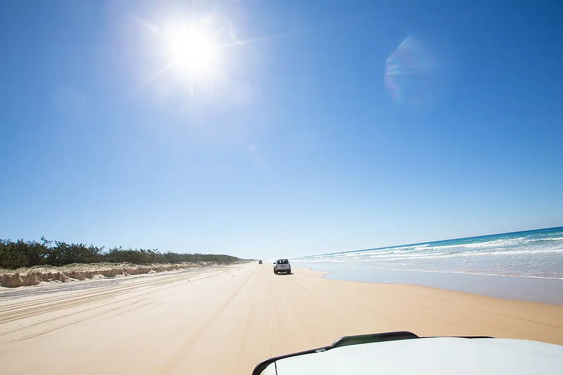 4x4 Truck driving at Fraser Island Australia