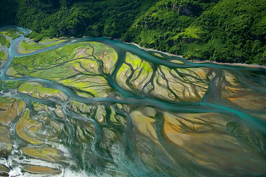Coastal delta on Kodiak Island
