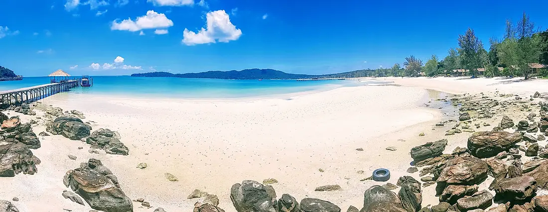 Looking across Saracen Bay at Koh Rong Sanloem