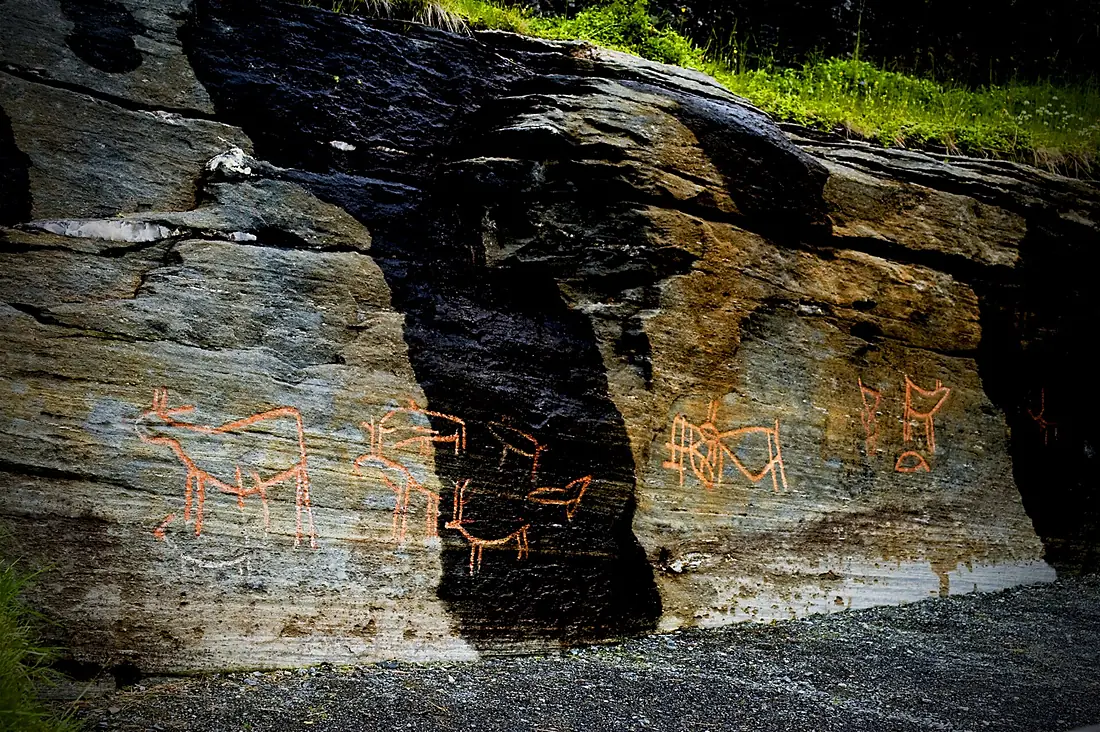 37663 Skavberget 3. Rock carvings at Tromsø.