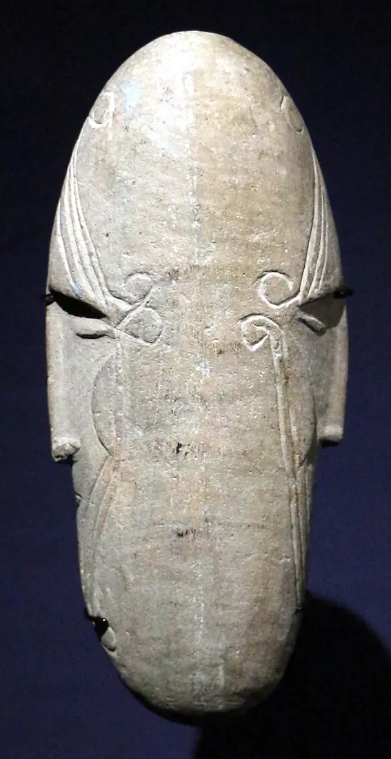 Vanuatu, malekula, pietra con due teste, XX secolo
