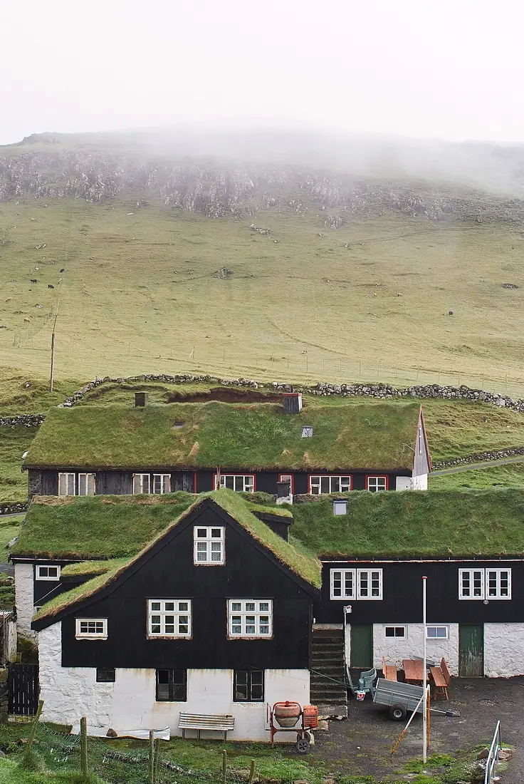 Black house in Mykines Faroe Islands