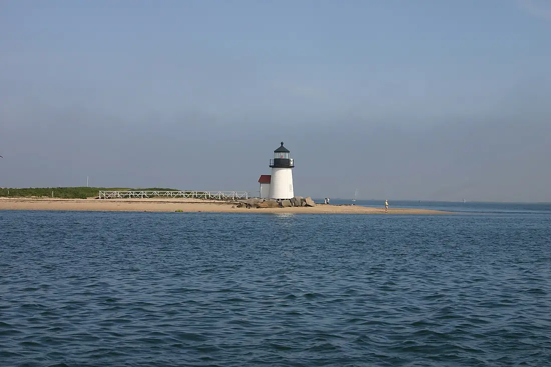Light house at Brant point in Nantucket harbor