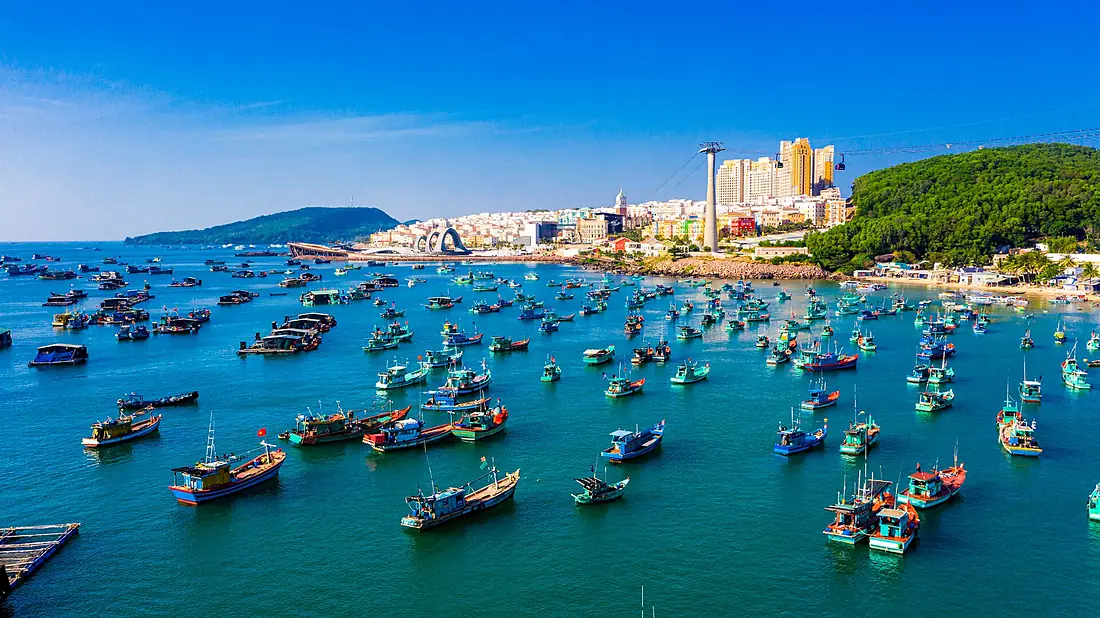 An Thoi fishing harbour Sunset Town Sun World Phu Quoc Vietnam