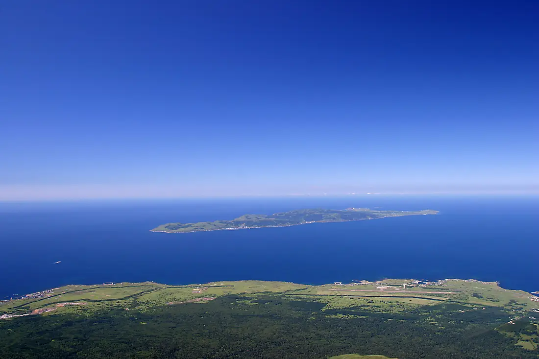 Rebun island seen from Rishiri island