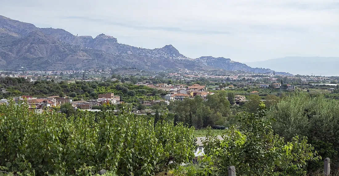 Castelmola and Taormina in Sicily