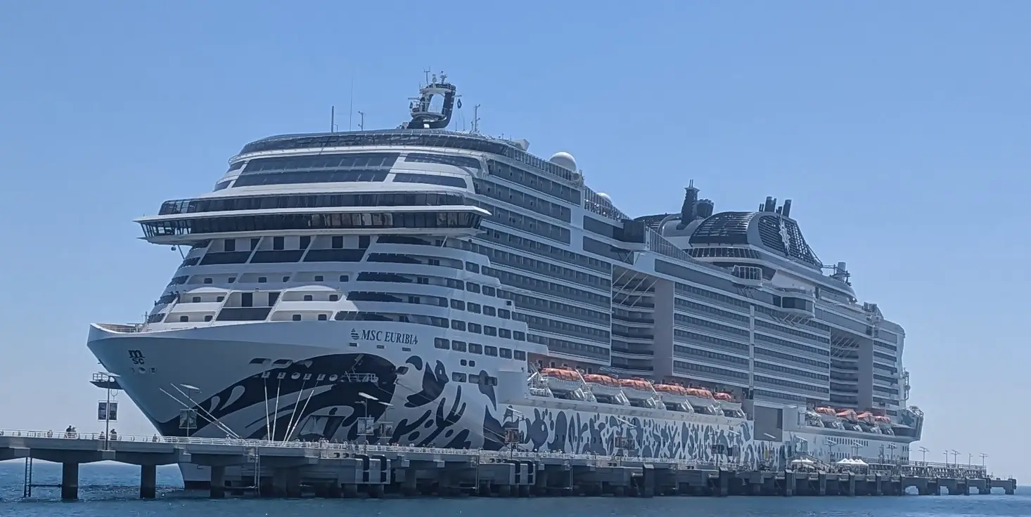 MSC Euribia docked at Sir Bani Yas Cruise Port
