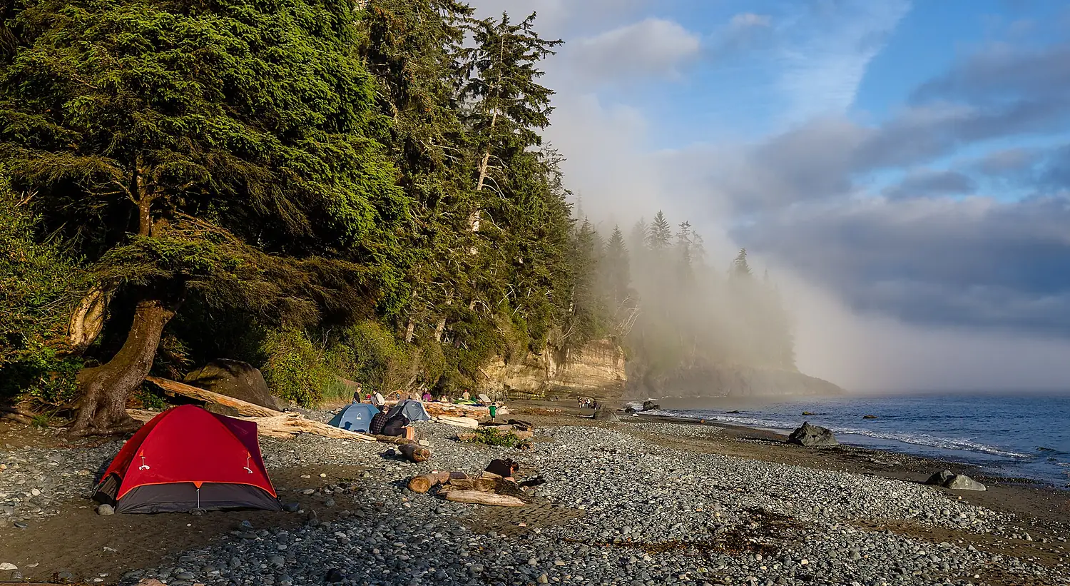 Campsite at Mystic Beach, Vancouver Island, Canada