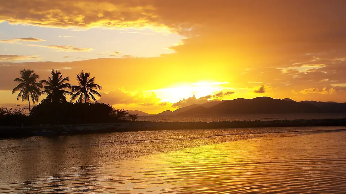 Awsome sun set in the virgin islands